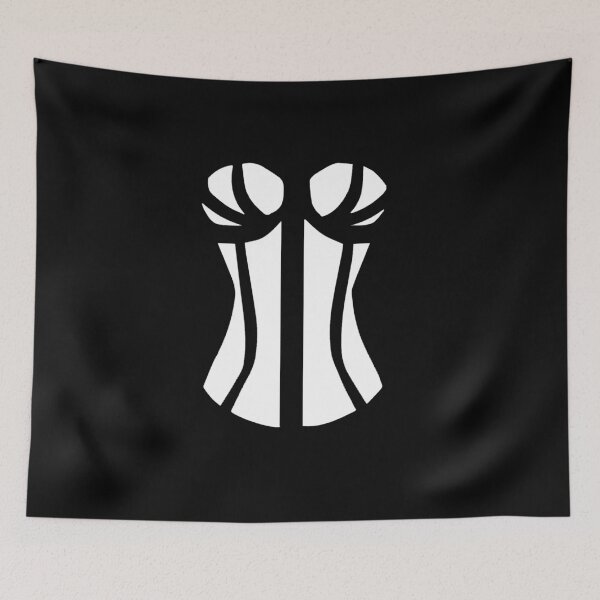 Item preview, Corset in black and white designed and sold by covenapparel.