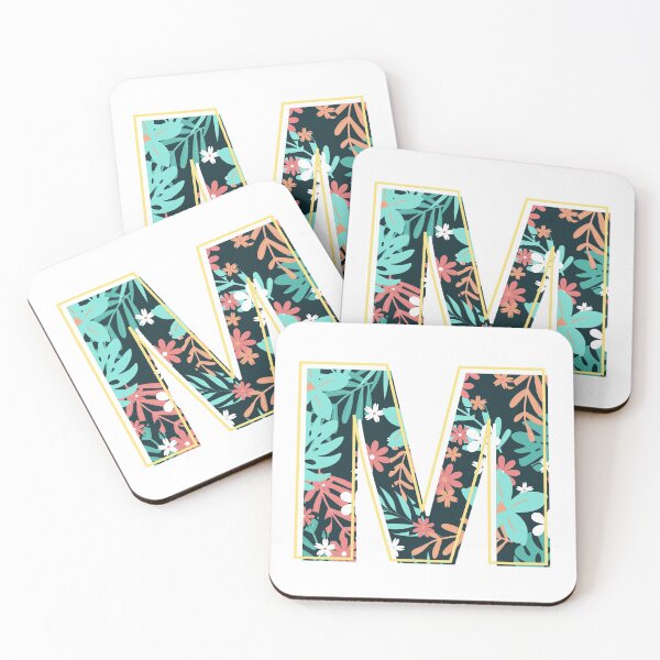 Item preview, Letter M retro flowers designed and sold by knst-wrk.