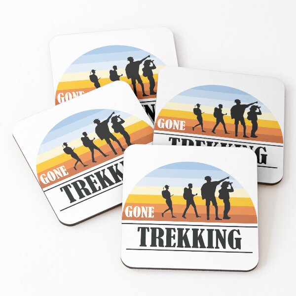 Item preview, A family hiking/ trekking with sunset or sunrise background designed and sold by GoneTrekking.