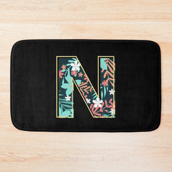 Item preview, Letter N retro flowers designed and sold by knst-wrk.