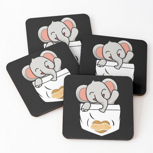 Item preview, Cute Waving Baby Elephant In A Peanut Pocket designed and sold by TheButtonCrew.