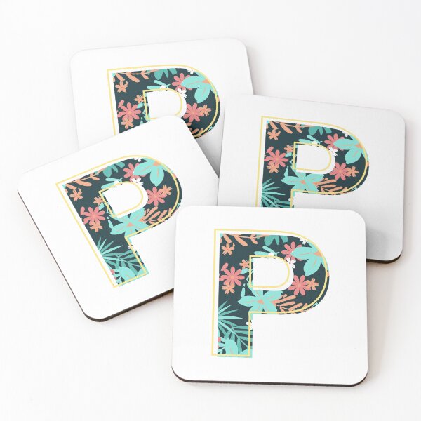 Item preview, Letter P retro flowers designed and sold by knst-wrk.