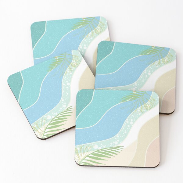 Item preview, Beach in Pastel Colours with Palm Trees, Coast, Coastline designed and sold by SoulLiving.