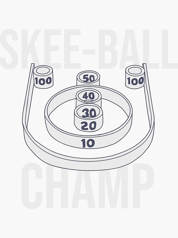 "Skeeball Skeeball Champ Text Traveling Carnival" Sticker for Sale
