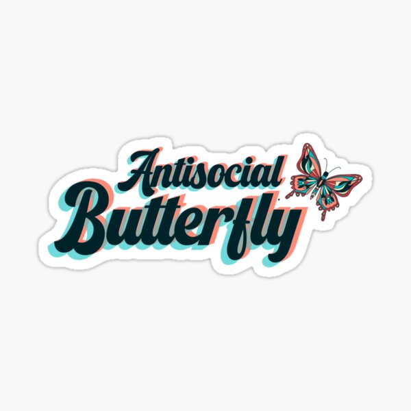 Paper ANTI Social Butterfly Sticker Vinyl Decal Paper & Party Supplies ...