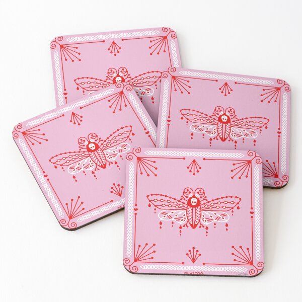 Item preview, Death's Head Hawkmoth – Red & Pink designed and sold by Cat Coquillette.