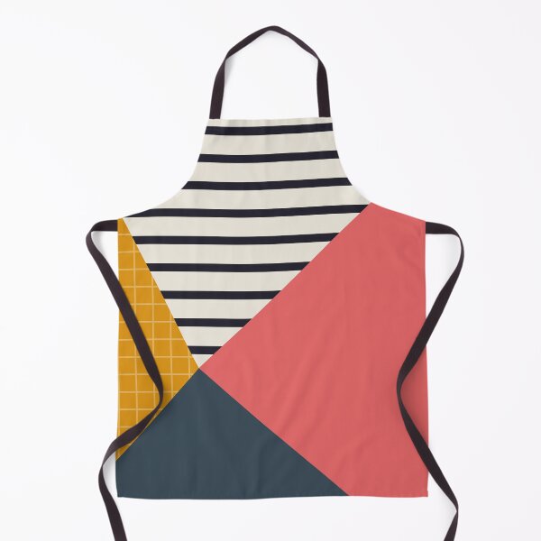 Item preview, Geometric with stripes. Pink and mustard and black and white stripes designed and sold by Latte Design.