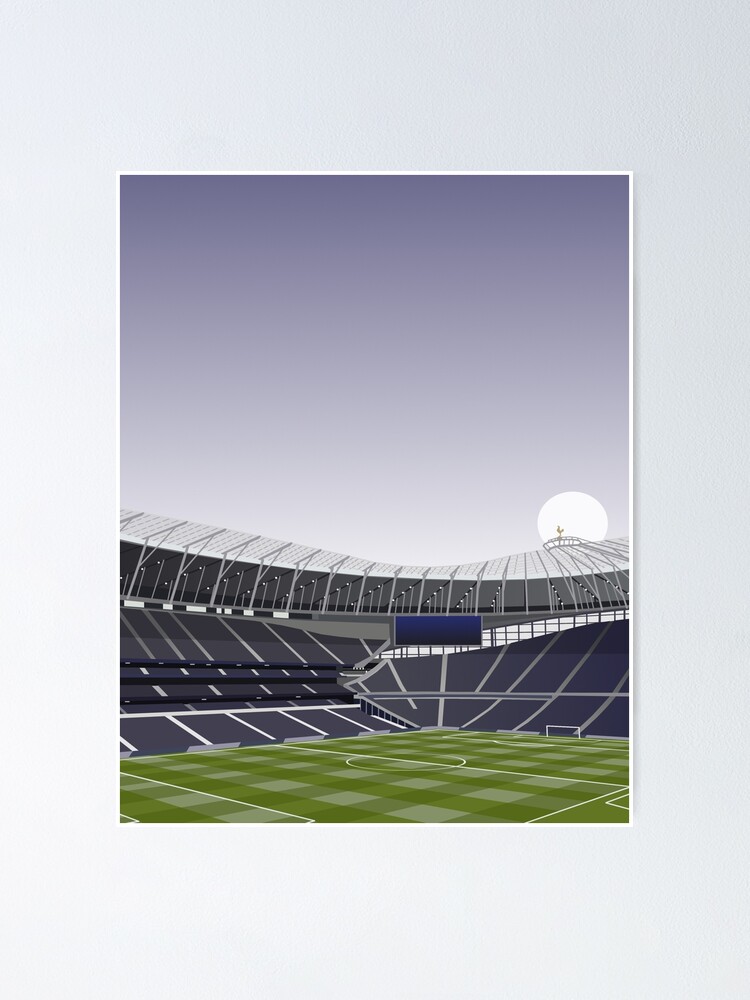 White Hart Lane, Tottenham Hotspur, retro art design print poster