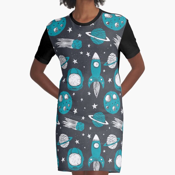Space Age Graphic T-Shirt Dress