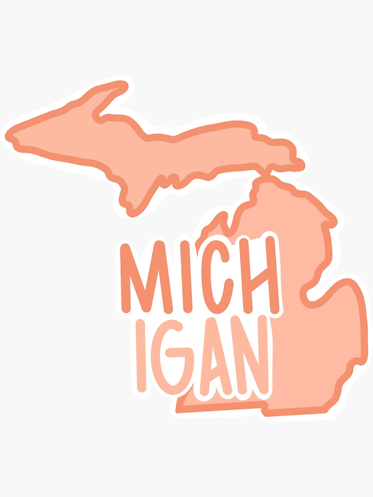 "Michigan Mitten Orange " Sticker for Sale by michdesignsco Redbubble