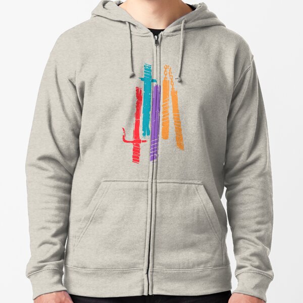TMNT Weapons Shirt Zipped Hoodie