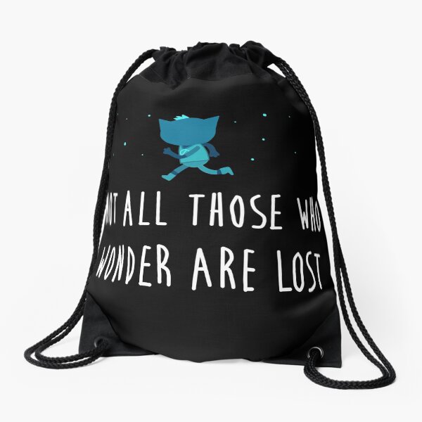 Not all those who wonder are lost- Adventure-Sunset- Black Drawstring Bag