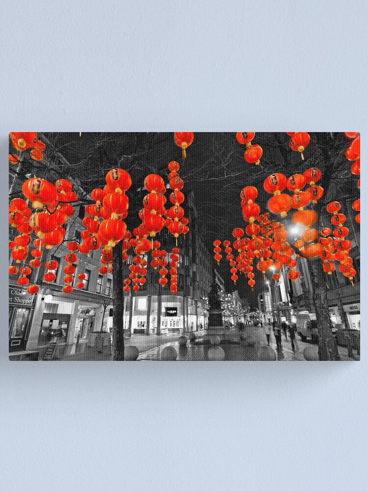 Alternate view of Chinese Lanterns (Selective colour) Canvas Print