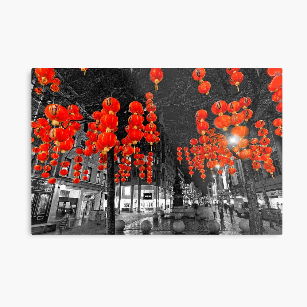Chinese Lanterns (Selective colour) Metal Print