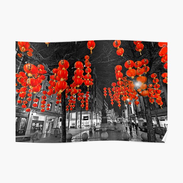 Chinese Lanterns (Selective colour) Poster