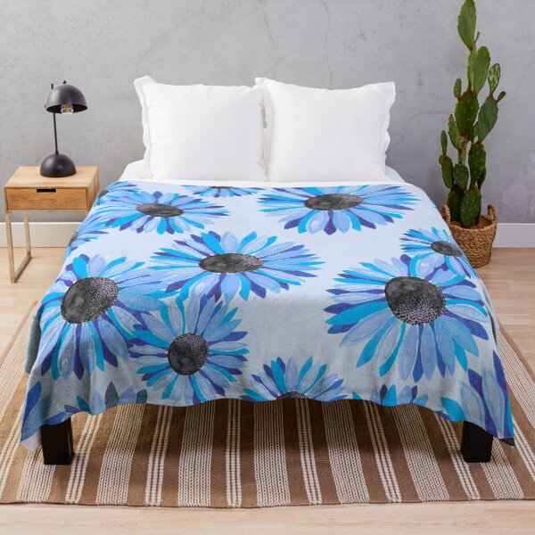 Item preview, Watercolor Sunflowers Pattern - Blue Background designed and sold by monitdesign.