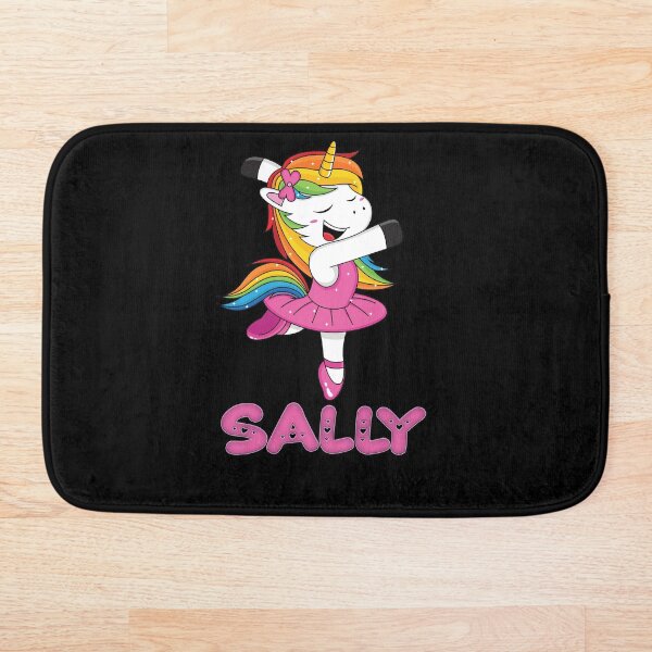 Sally Pink Sally The Dancing Unicorn - Special Personalised Gift For Sally Bath Mat