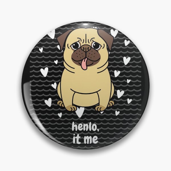 Item preview, henlo, it me cute pug with hearts designed and sold by ephimeral.