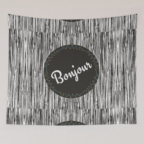 Item preview, Hospitality Range - Bonjour with wood pattern designed and sold by TeeZoneZtore.