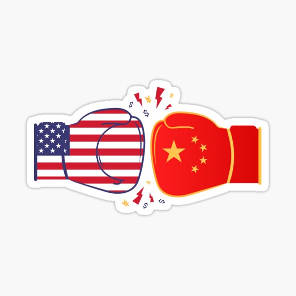 "America, chinese patterned design." Sticker for Sale by ustaomer99
