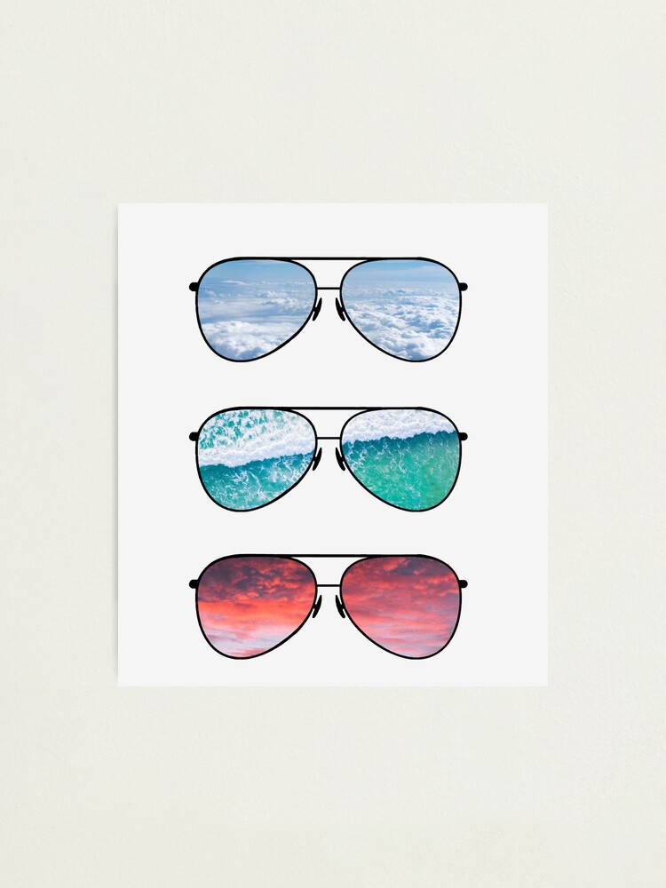 Beach Sunglasses Photographic Print for Sale by REApparelCo