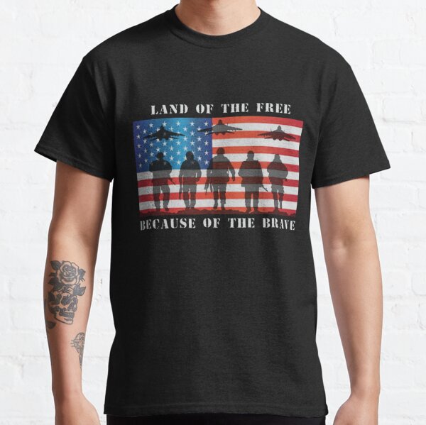 United States Land Of The Free home Of The Braves T-Shirt