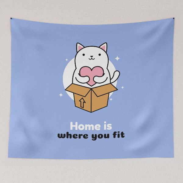 Item preview, HOME IS WHERE YOU FIT CUTE CAT designed and sold by SimplyAverage.
