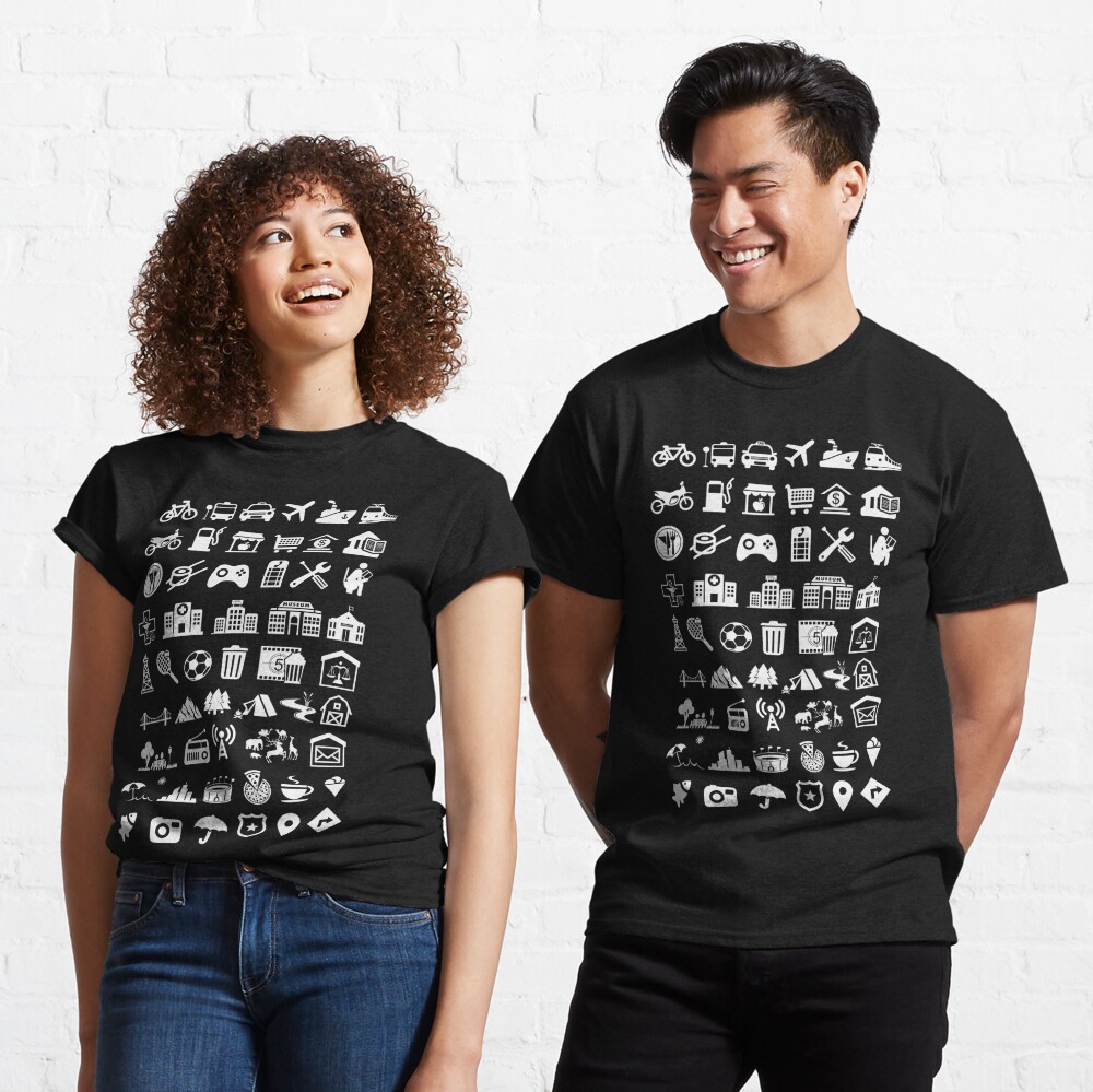 Travel Icons To Help Tourists Travel With Symbols' Unisex Baseball T-Shirt