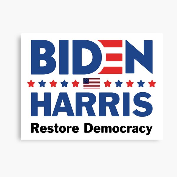 Biden Harris restore Democracy 2020 Canvas Print