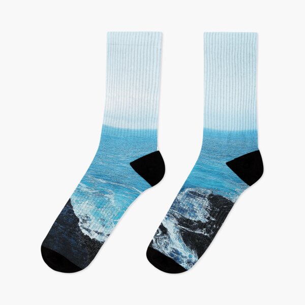 Item preview, Blue Layered Ocean Horizon with Crashing Waves designed and sold by yappei.