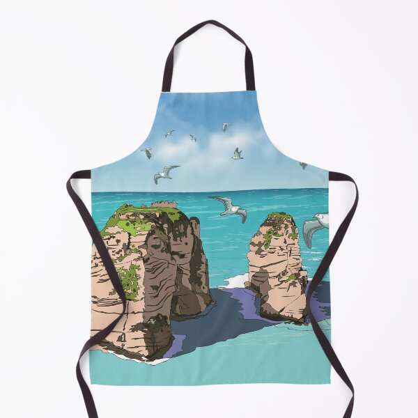 Item preview, Raouche rocks Beirut, Lebanon.Blue background with seagulls صخرة الروشة بيروت وطيور النورس designed and sold by mashmosh.