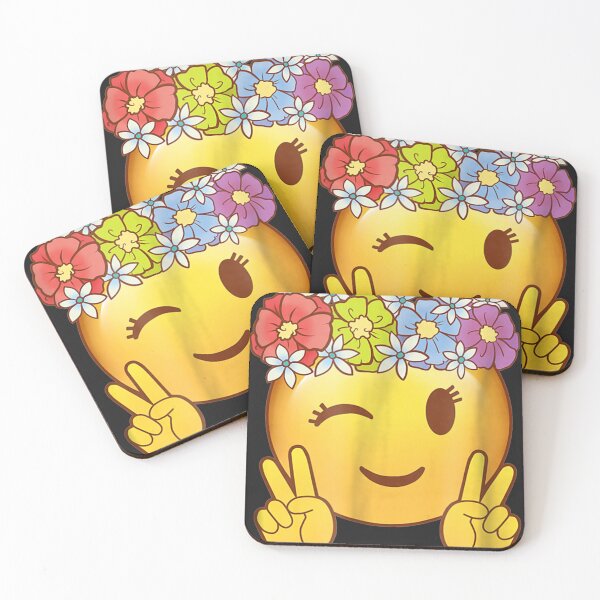 Item preview, Hippie Flower Power Crown Peace Smiley Emoji Girls designed and sold by tichtodhe.