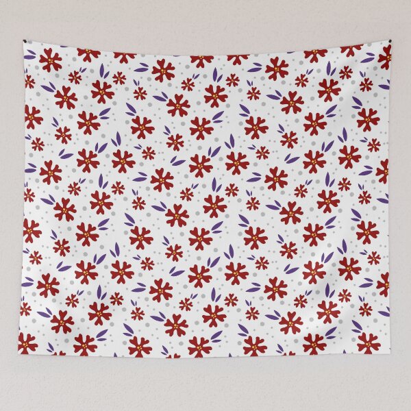 Item preview, Floral Seamless Red Blue White Patterns #3 designed and sold by SalahBlt.