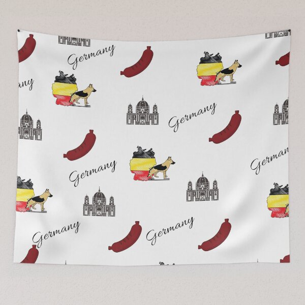 Item preview, Germany Sausage German Shepherd Montage designed and sold by Traveledesigns.
