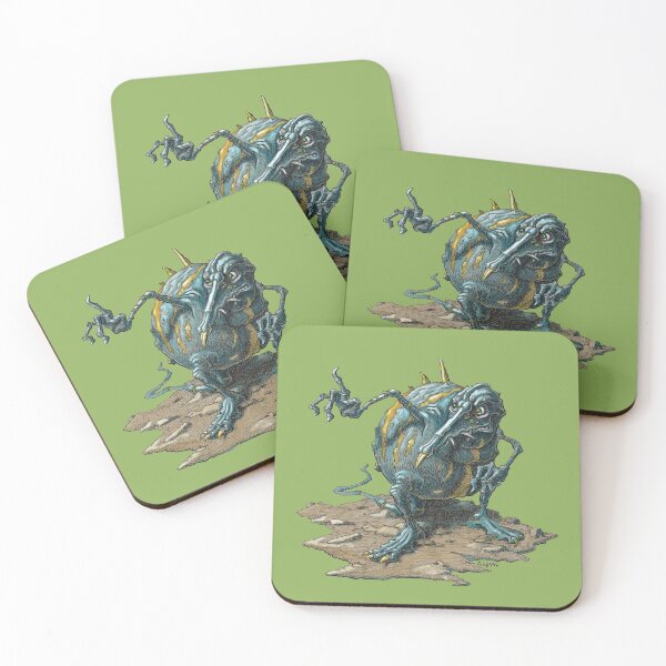 Item preview, Mean Blue Creature with Yellow Stripes designed and sold by Sarmo.