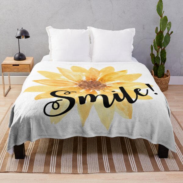 Item preview, Sunflower watercolor yellow smile quote designed and sold by ApricotBlossom.