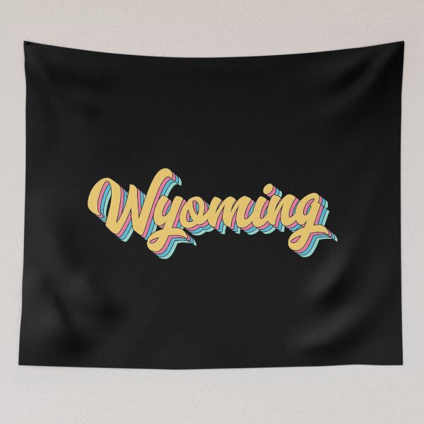 Item preview, Wyoming State Retro Yellow Script designed and sold by modeoftravel.