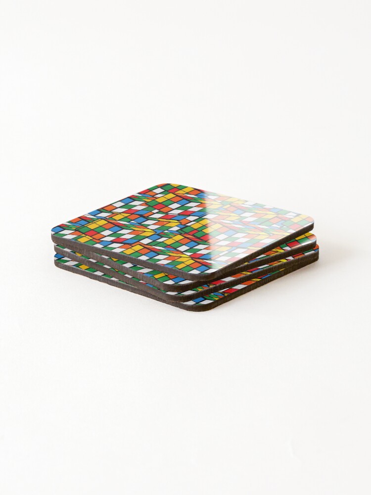 Thumbnail 4 of 5, Coasters (Set of 4), Colorful Game Cube Pattern designed and sold by ThatMerchStore.