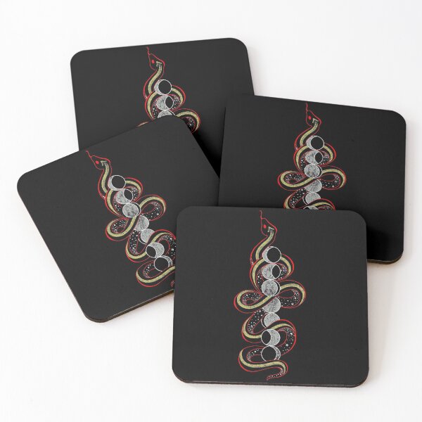 Aperçu de l'œuvre serpent phases de lune créée et vendue par MugDesignStore.