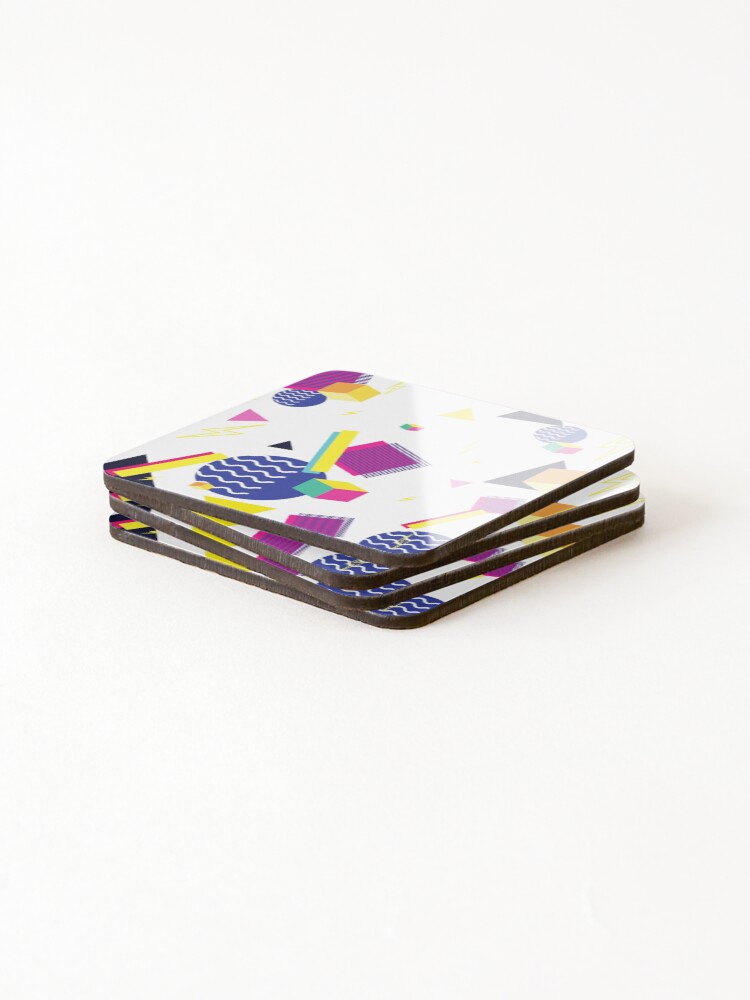 Thumbnail 4 of 5, Coasters (Set of 4), Retro 80's Design Pattern designed and sold by ThatMerchStore.