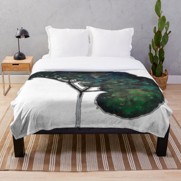 “Bloom” Algorithmically Generated Fractal Design Throw Blanket
