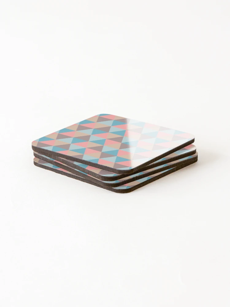 Thumbnail 4 of 5, Coasters (Set of 4), Multicolor triangular seamless pattern. designed and sold by TashaVector.