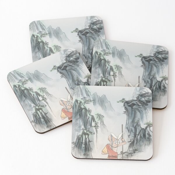 Item preview, Aang and Momo - Ink Landscape Painting designed and sold by katanasonata.