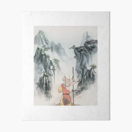 Vista previa del artículo con la obra «Aang y Momo - Pintura de paisaje de tinta», diseñado y vendido por katanasonata.