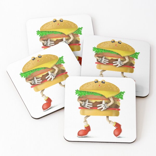Aperçu de l'œuvre Hamburger de dessin animé endormi créée et vendue par Cat N' Doodles.