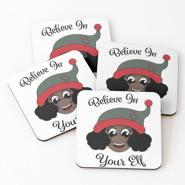 Item preview, Believe in your Elf Black Elf Christmas Self Pun designed and sold by DesignsofWhimsy.