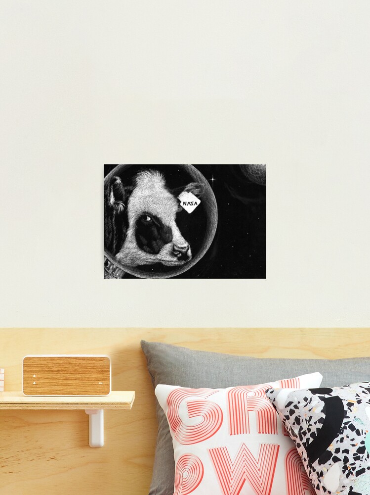 Thumbnail 2 of 3, Photographic Print, Space Cow Astronaut designed and sold by Aeronautdesign.