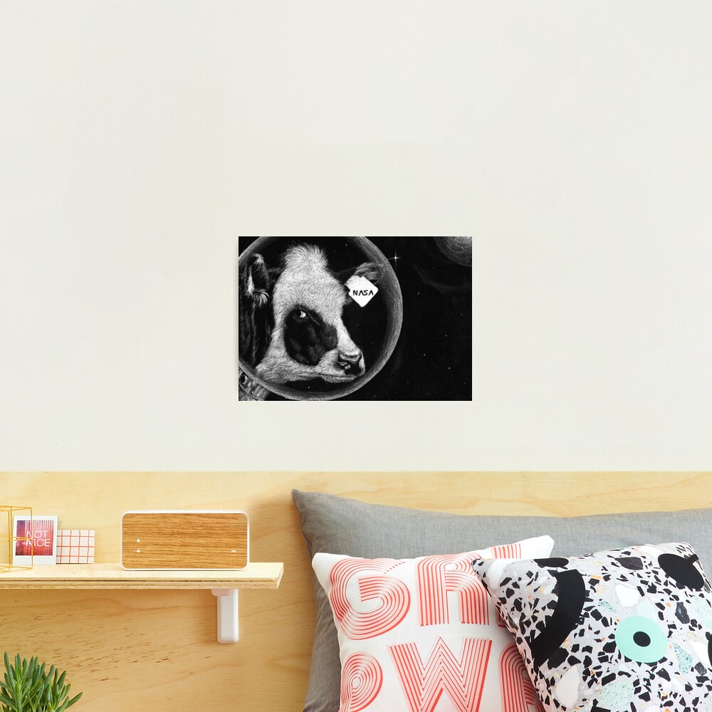 Space Cow Astronaut Photographic Print