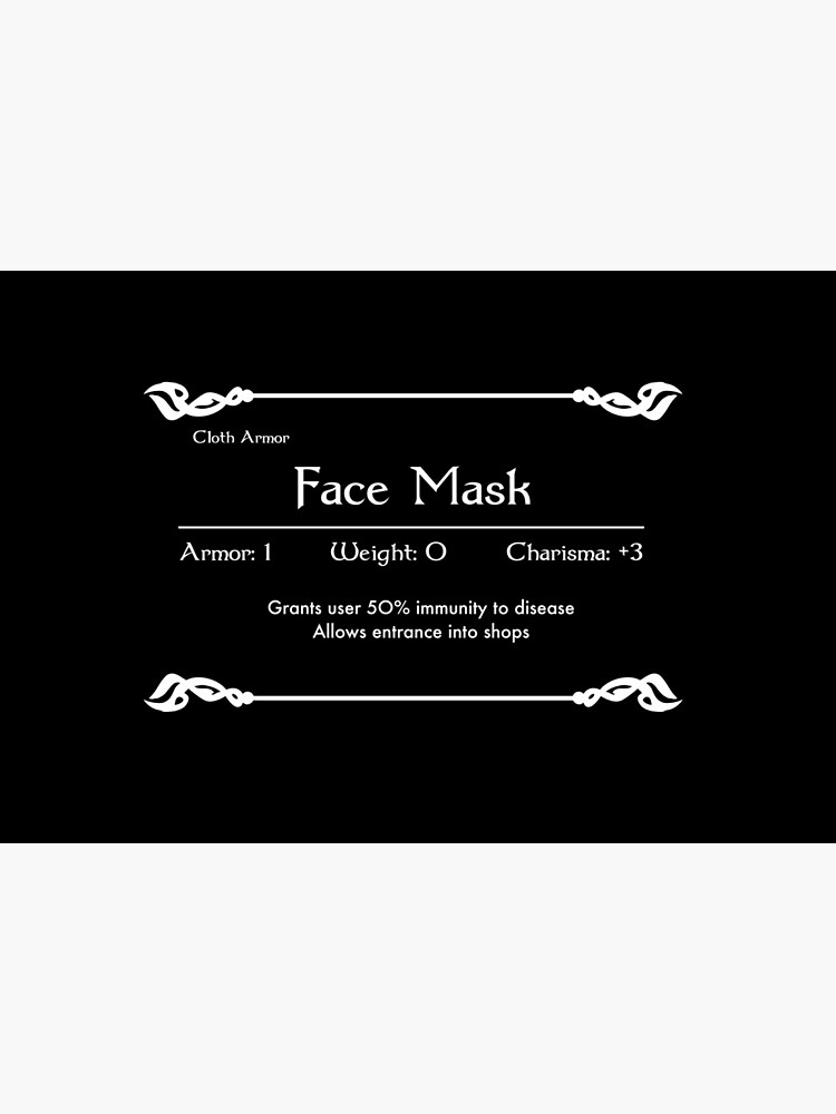 "RPG Face Mask Stats" Mask for Sale by AceLlama Redbubble