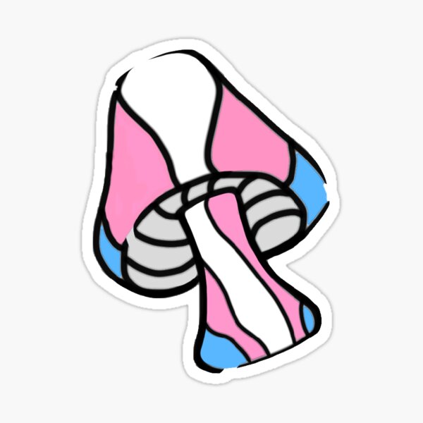 Trans Pride Mushroom Sticker For Sale By Thestickercult Redbubble